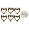 Antiqued Brass Four Ring Heart Shaped Connectors, Set of Six - AB-4C13